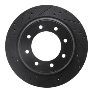 Nissan NV1500 Brake Rotor (1) - Rear Left - R1 Concepts - Drilled & Slotted - Black - `12-`21